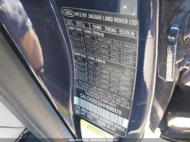 SALCR2BG5HH648478 Land Rover Discovery Sport Hse
