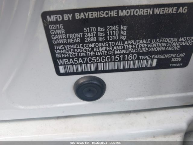 WBA5A7C55GG151160 BMW 528i Xdrive