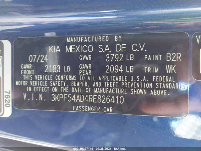 KIA Forte Gt-line 2024 3KPF54AD4RE826410 Image 9