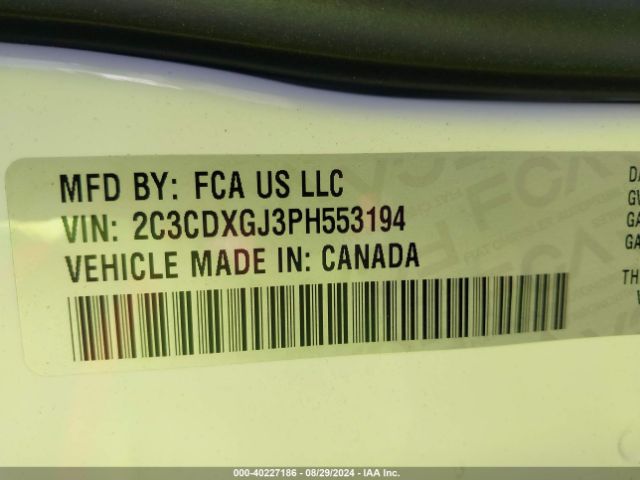 2C3CDXGJ3PH553194 Dodge Charger Scat Pack