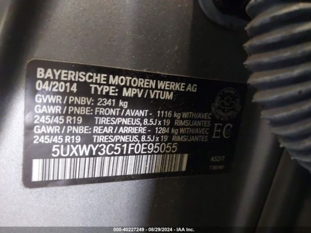 5UXWY3C51F0E95055 BMW X3 Xdrive28d