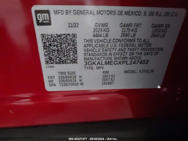 3GKALMEGXPL147453 GMC Terrain Fwd Sle