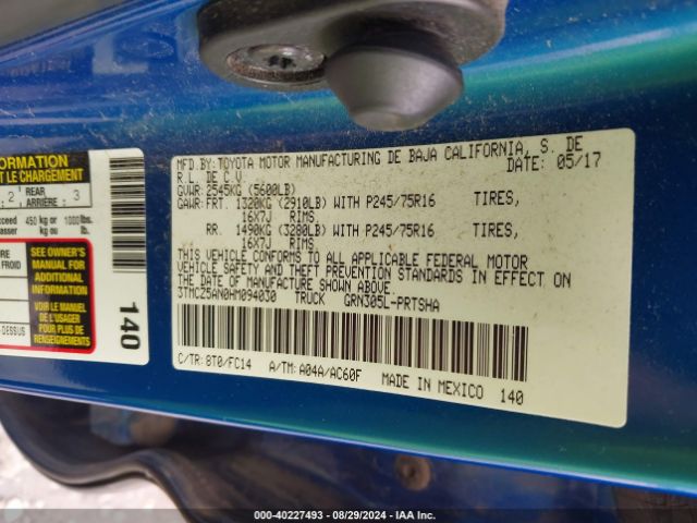 3TMCZ5AN0HM094030 Toyota Tacoma Sr5 V6