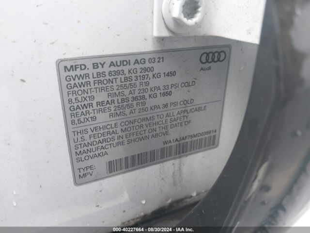2021 AUDI Q7 WA1AJAF75MD035914 Photo 8