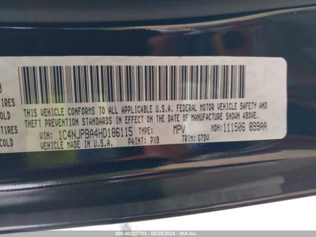 1C4NJPBA4HD186115 Jeep Patriot Sport Se Fwd