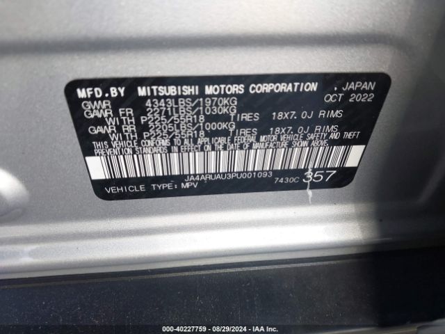 JA4ARUAU3PU001093 Mitsubishi Outlander Sport 2.0 Es Awc
