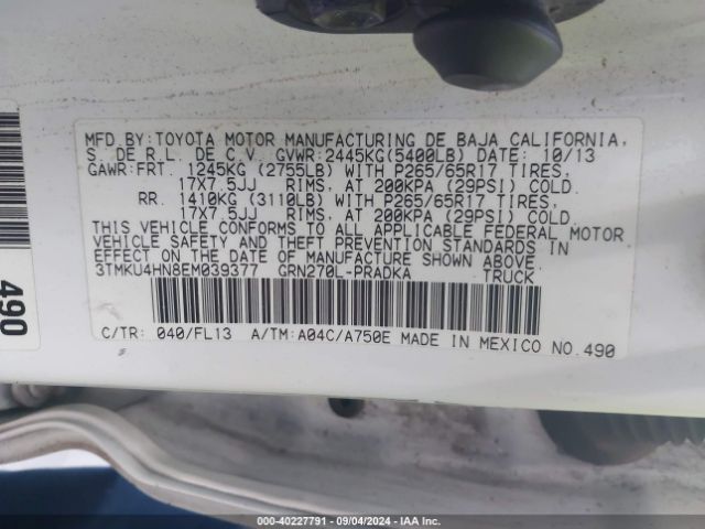 3TMKU4HN8EM039377 Toyota Tacoma Prerunner V6