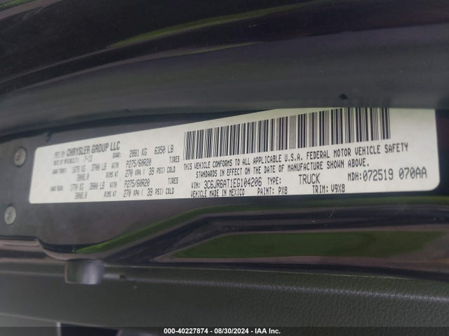RAM 1500 Express 2014 3C6JR6AT1EG104206 Image 9
