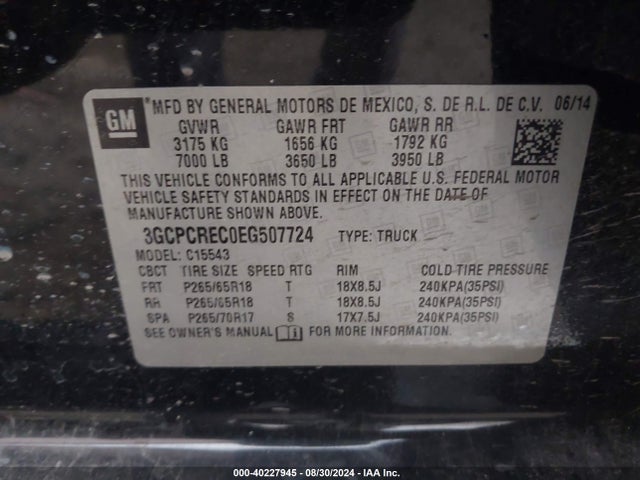 Chevrolet Silverado 1500 2lt 2014 3GCPCREC0EG507724 Image 9