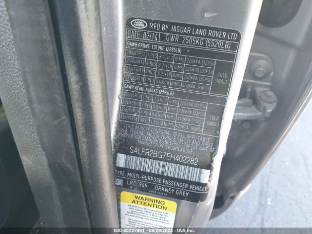 SALFR2BG7EH402282 Land Rover LR2
