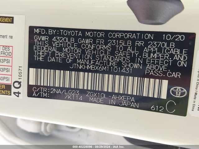 Toyota C-hr Limited 2021 JTNKHMBX6M1101431 Image 9