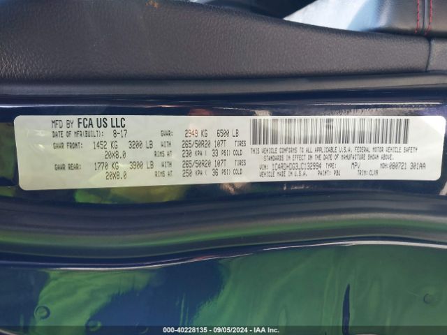 1C4RDHDG3JC132994 Dodge Durango Gt Rwd