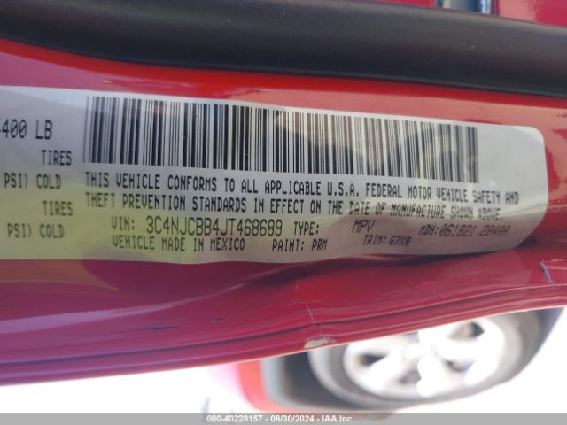 3C4NJCBB4JT468689 Jeep Compass Latitude Fwd