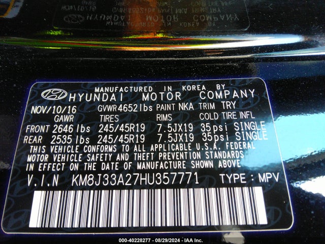 Hyundai Tucson Limited 2017 KM8J33A27HU357771 Image 9