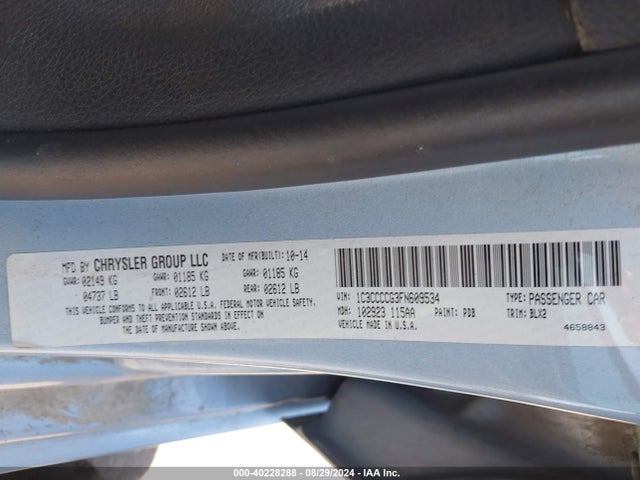 Chrysler 200 C 2015 1C3CCCCG3FN609534 Image 9