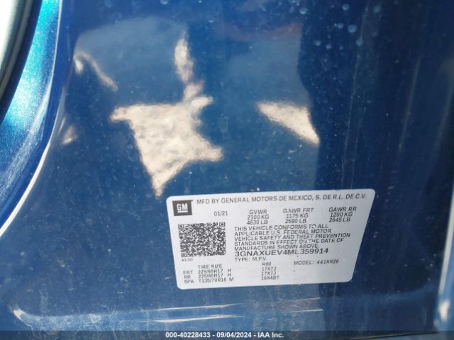 3GNAXUEV4ML359914 Chevrolet Equinox Awd Lt