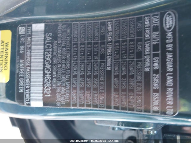 SALCT2BG4GH628321 Land Rover Discovery Sport Hse Lux