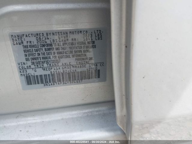 3N1AB7AP3GY326557 Nissan SENTRA S