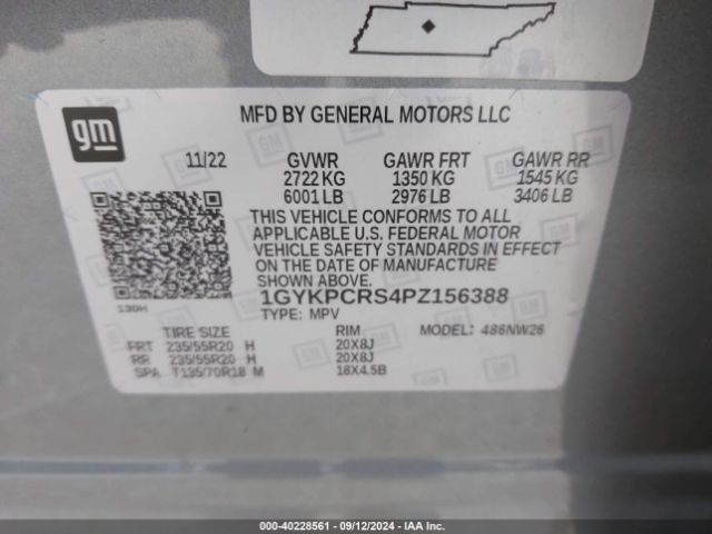 1GYKPCRS4PZ156388 Cadillac Xt6 Fwd Premium Luxury