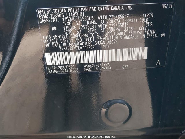 Toyota RAV4 LE 2014 2T3ZFREV7EW113767 Image 9