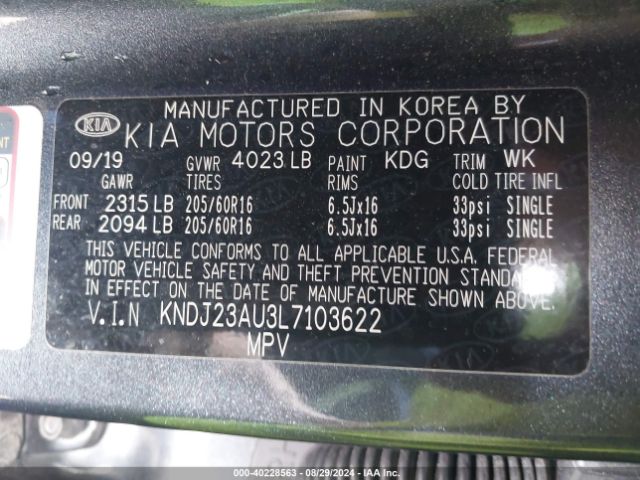 KNDJ23AU3L7103622 KIA SOUL S