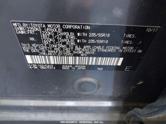 JTMDJREV1JD172992 Toyota Rav4 Hybrid Limited