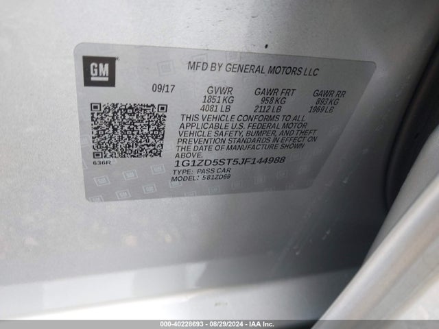 Chevrolet MALIBU LT 2018 1G1ZD5ST5JF144988 Image 9