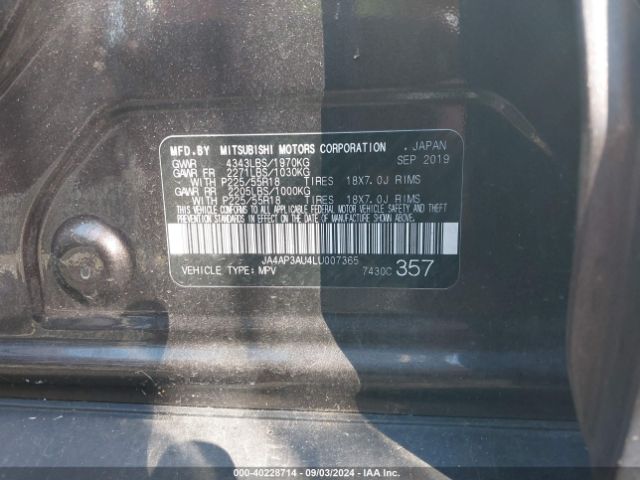 JA4AP3AU4LU007365 Mitsubishi Outlander Sport 2.0 Es