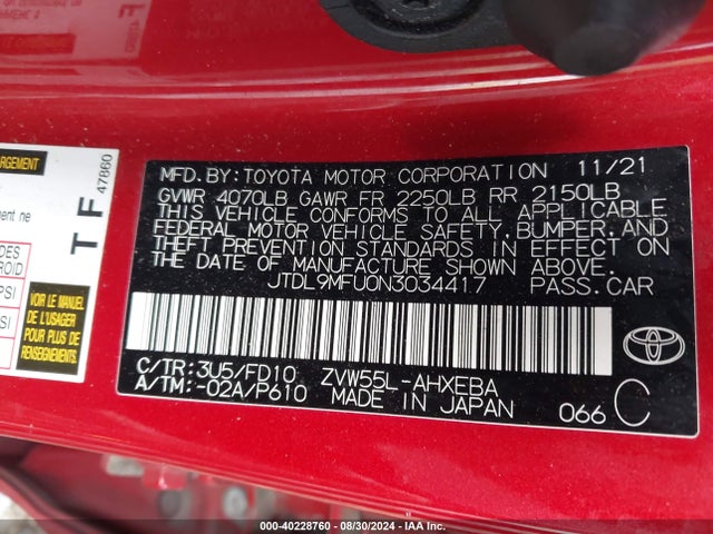 Toyota Prius Le Awd-e 2022 JTDL9MFU0N3034417 Image 9