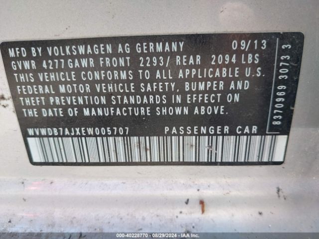 WVWDB7AJXEW005707 Volkswagen Golf 2.5l