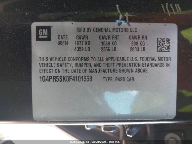 1G4PR5SK0F4101553 Buick Verano Convenience Group