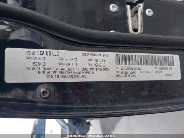 2C3CCABG9GH322425 Chrysler 300 300s Alloy Edition