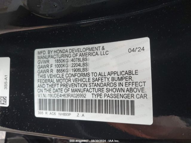 19UDE4H63RA026992 Acura Integra A-spec Technology Package