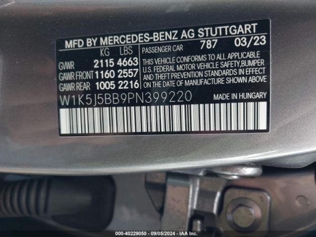 W1K5J5BB9PN399220 Mercedes-Benz Amg Cla 35 4matic