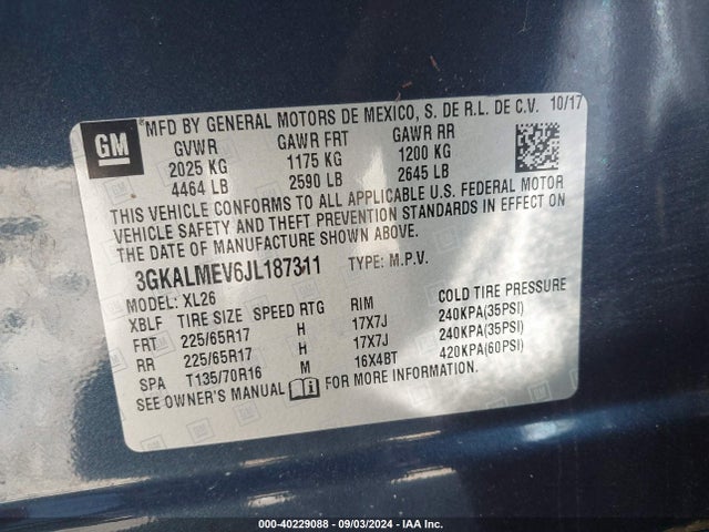 GMC Terrain Sle 2018 3GKALMEV6JL187311 Image 9