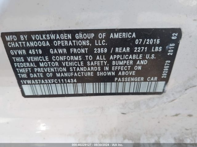 1VWAS7A3XFC111434 Volkswagen Passat 1.8t Limited Edition