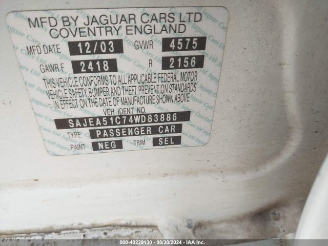 2004 JAGUAR X-TYPE SAJEA51C74WD83886 Photo 8