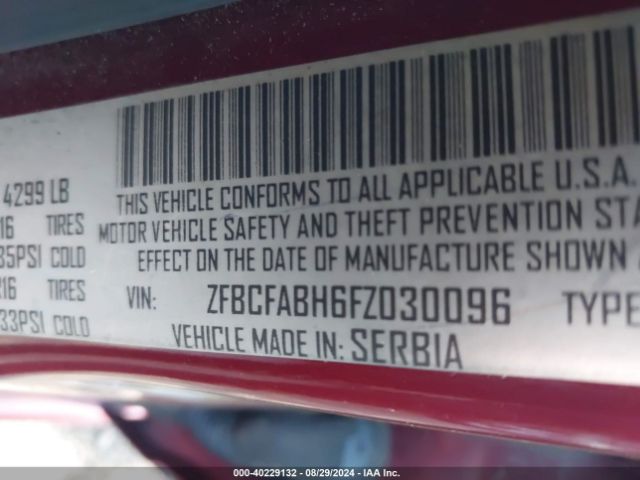 ZFBCFABH6FZ030096 Fiat 500l Easy