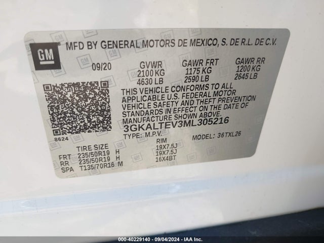GMC Terrain Awd Sle 2021 3GKALTEV3ML305216 Image 9