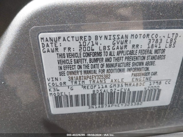 Nissan SENTRA SV 2014 3N1AB7AP4EY325382 Image 9