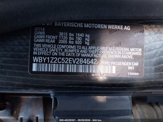 WBY1Z2C52EV284642 BMW I3