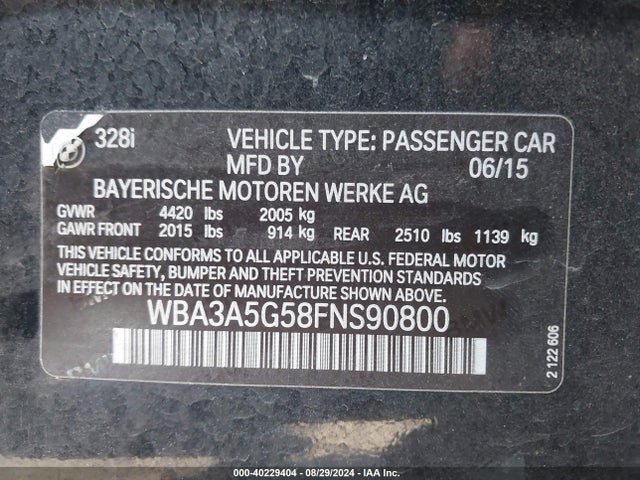 WBA3A5G58FNS90800 BMW 328I