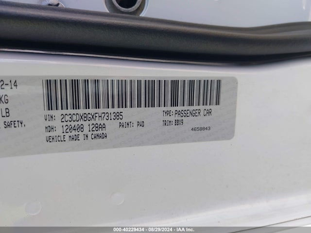 Dodge Charger Se 2015 2C3CDXBGXFH731385 Image 9
