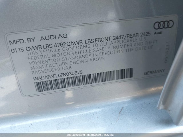 Audi A4 2.0t Premium 2015 WAUAFAFL6FN030879 Image 9