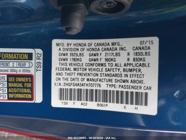 2HGFG4A54FH707776 Honda CIVIC SI