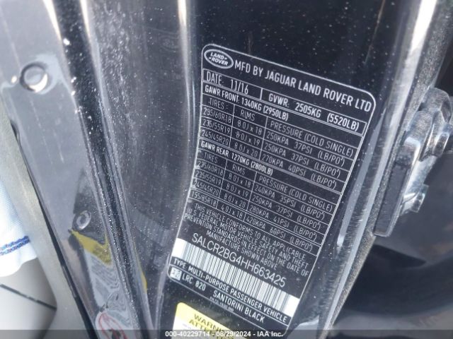 SALCR2BG4HH663425 Land Rover Discovery Sport Hse