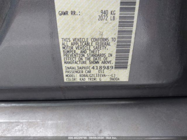 1N4AL3APXFC418989 Nissan Altima 2.5 S