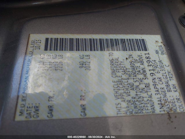 Nissan Altima 2.5 S 2015 1N4AL3AP9FN913981 Image 9