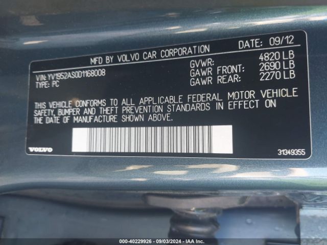 2013 VOLVO S80 YV1952AS0D1168008 Photo 8