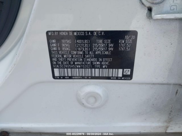 3CZRU5H52MM702021 Honda Hr-v 2wd Ex